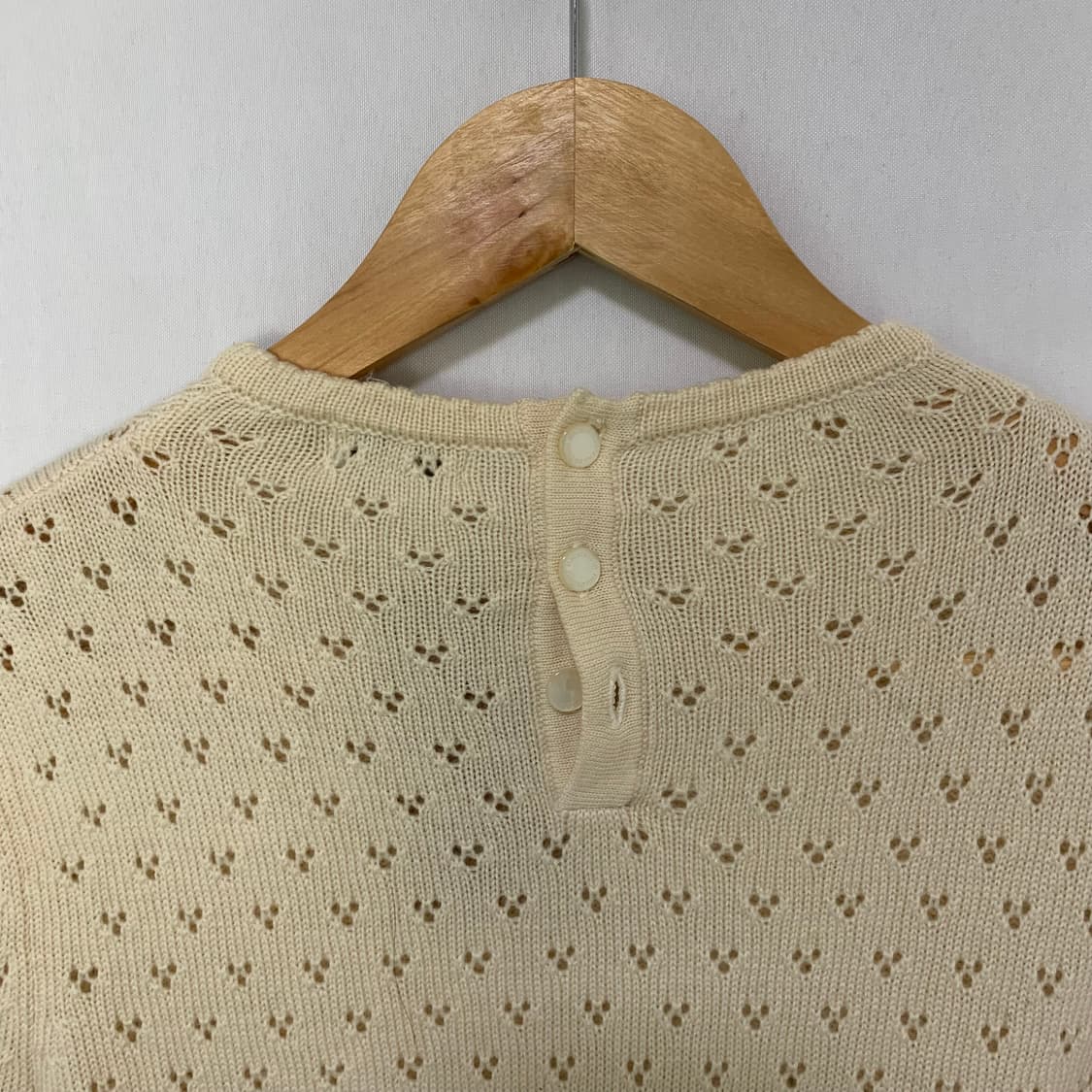매킨토시 빈티지 아이보리 펀칭 긴팔 니트 모리걸 히피 상품이미지4