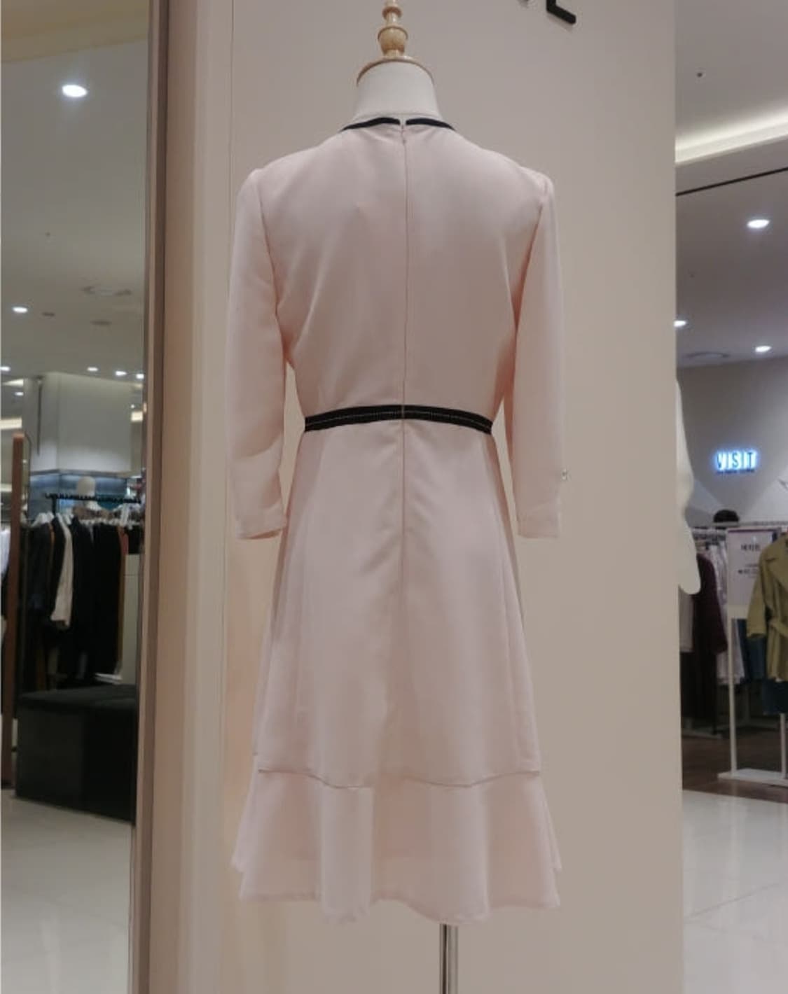 [66]라인 리본 포인트 원피스 상품이미지3