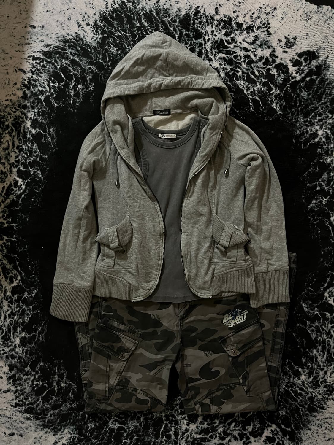 y2k집업+나시 코디세트 상품이미지1