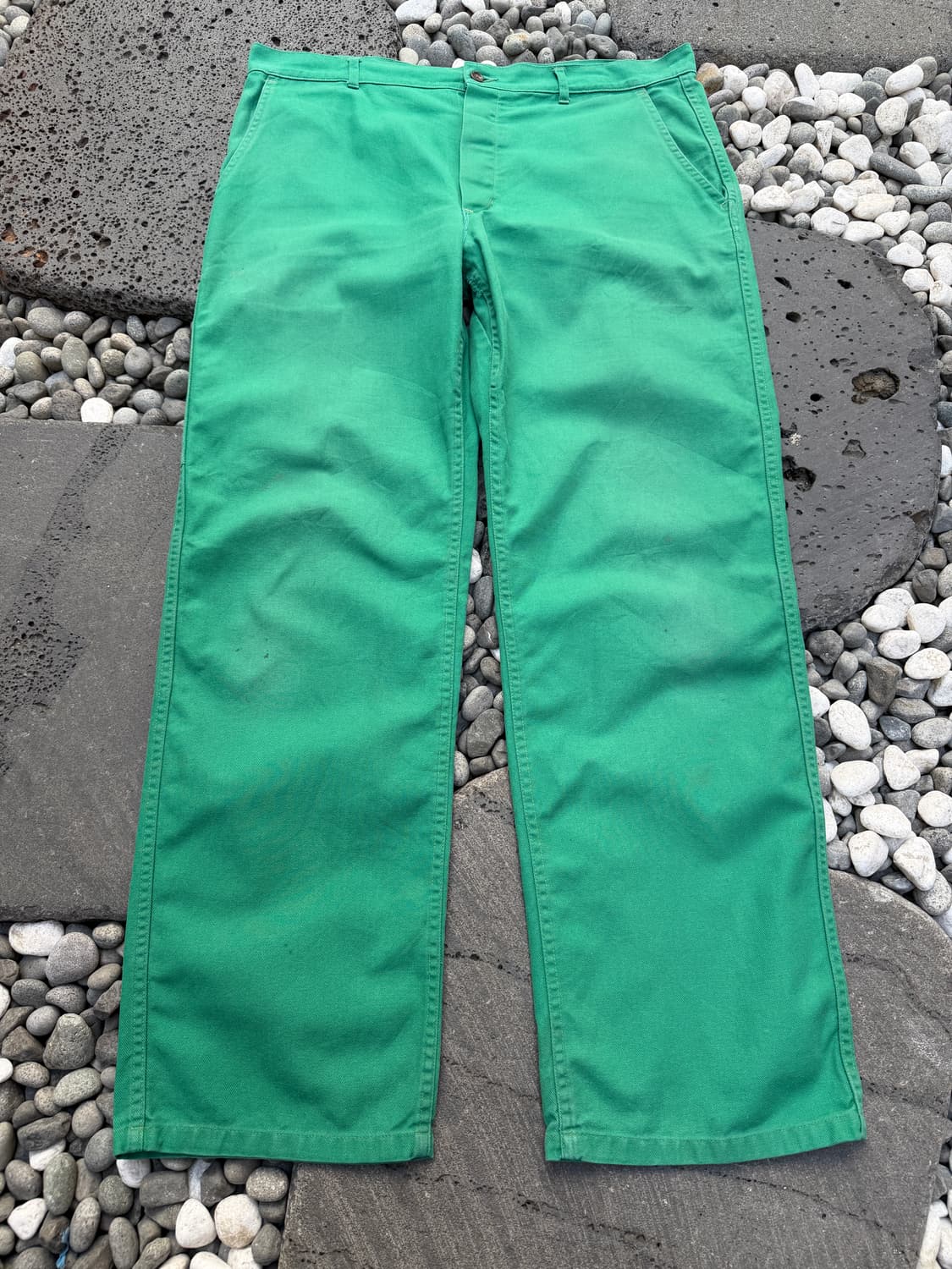 1980s GREEN FRENCH WORK PAINTER 프렌치워크팬츠 상품이미지1