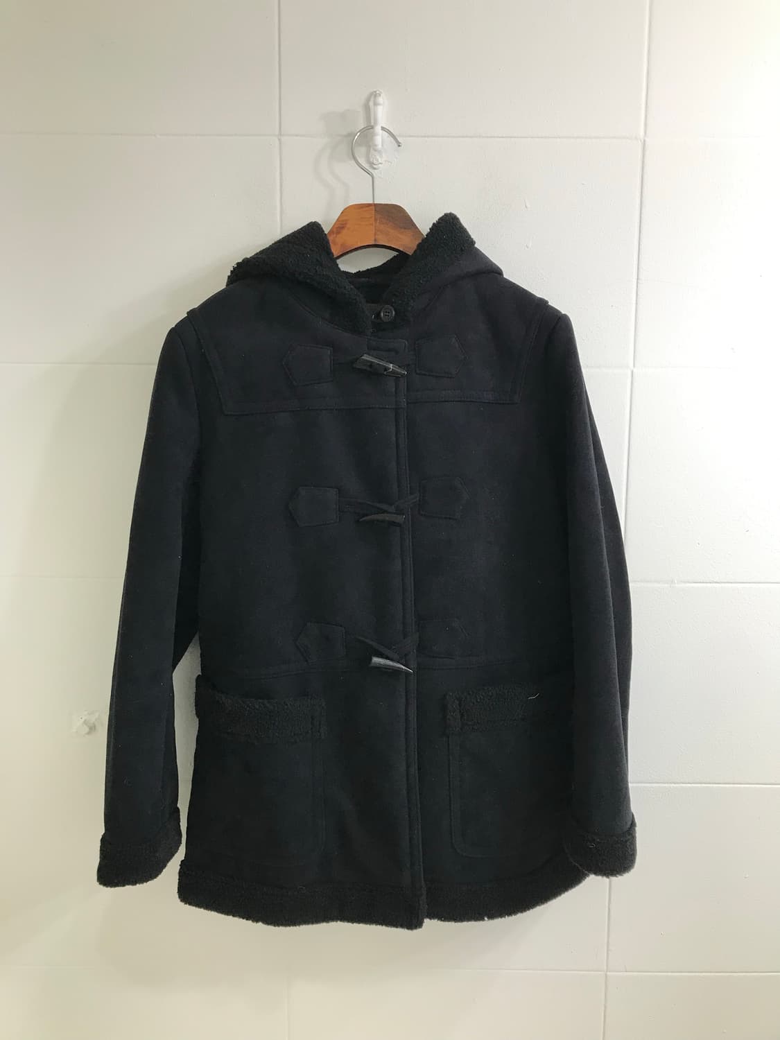 무채색 니혼진 프레피 무스탕 코트 코디세트 상품이미지4