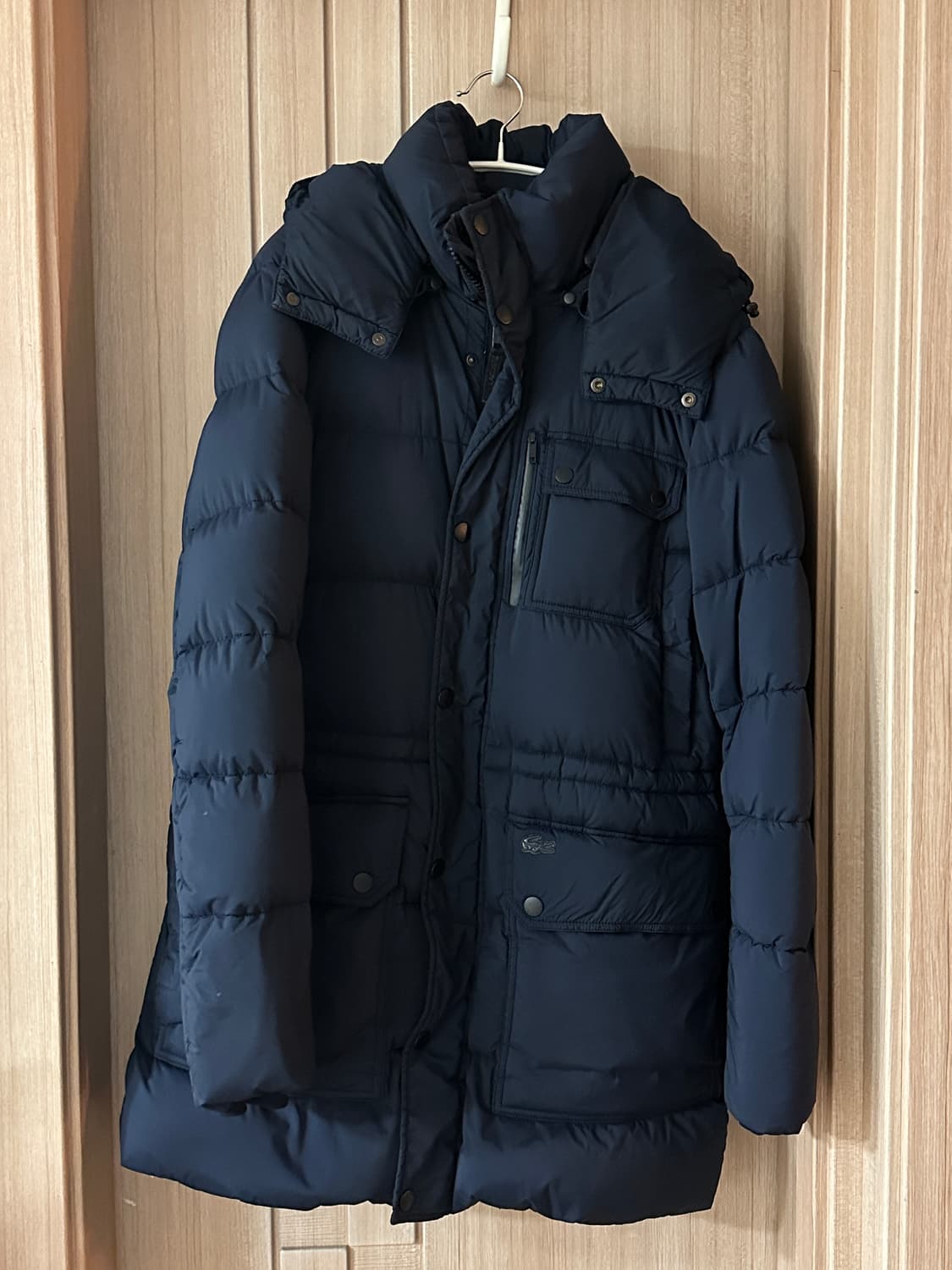 라코스테 네이비 구스다운 하프 롱패딩 100 상품이미지1