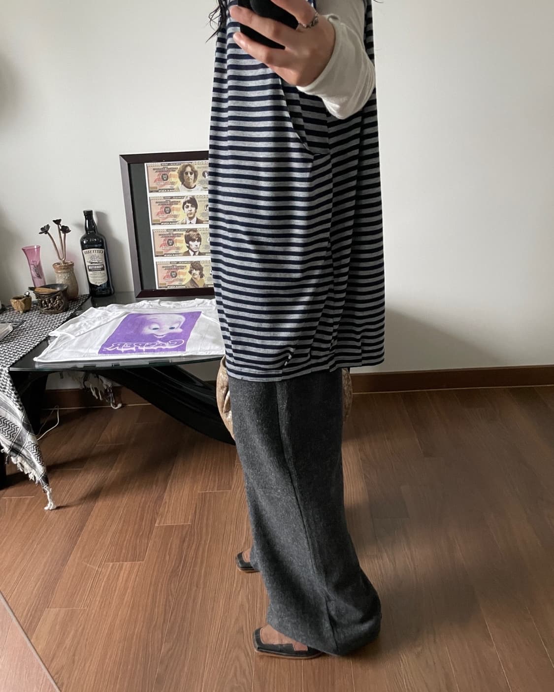 stripe patterned one-piece 상품이미지5