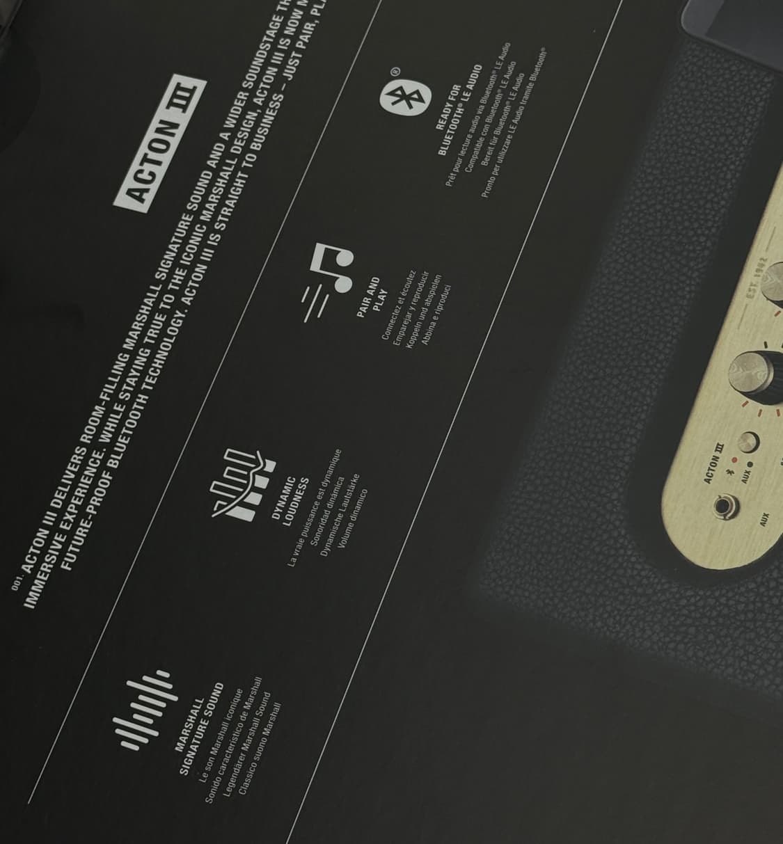 미개봉 소비코 / 마샬 액톤3 블랙 스피커 Acton3 상품이미지3