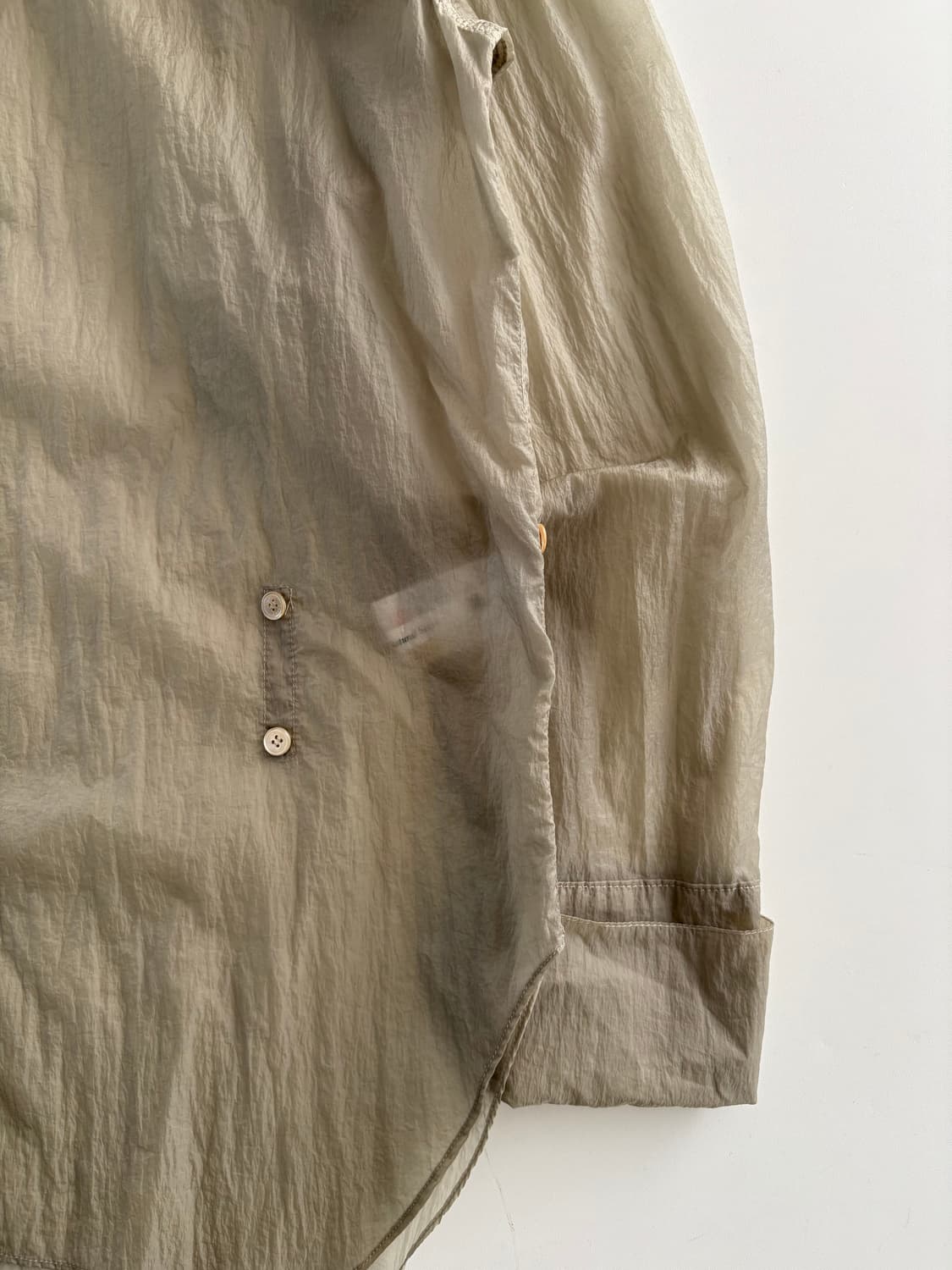 Satur 세터 2-way 사르노 시어 시스루 셔츠 그레이지베이지컬러 상품이미지8