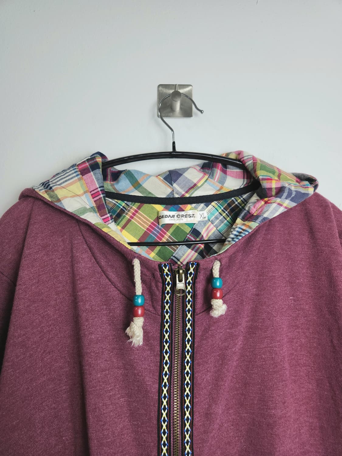 체크 후드 집업 상품이미지6