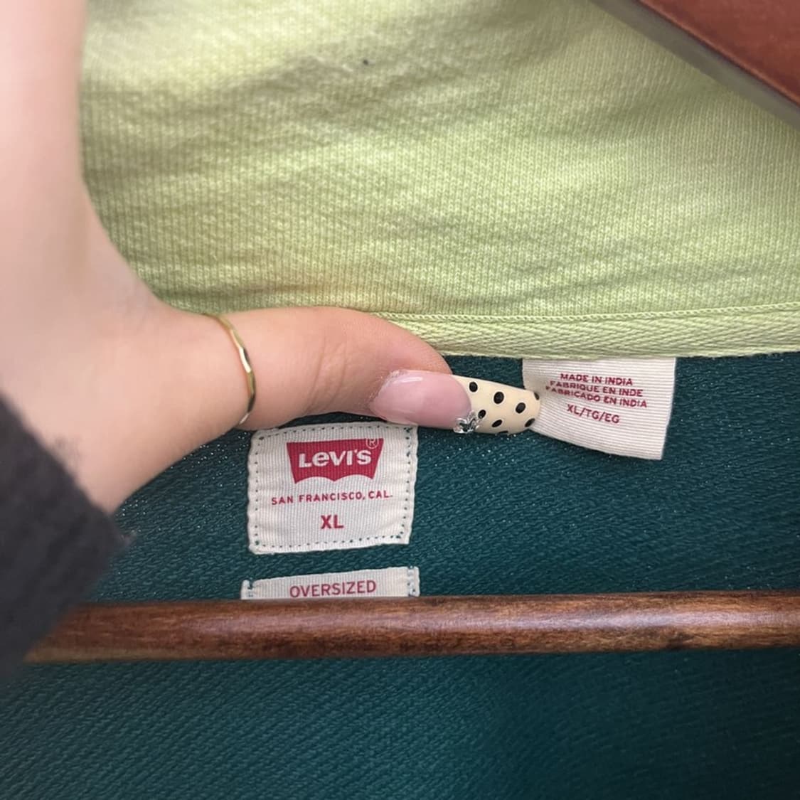 리바이스 레트로 컬러블럭 오버사이즈 반집업 맨투맨 XL C09914 상품이미지5