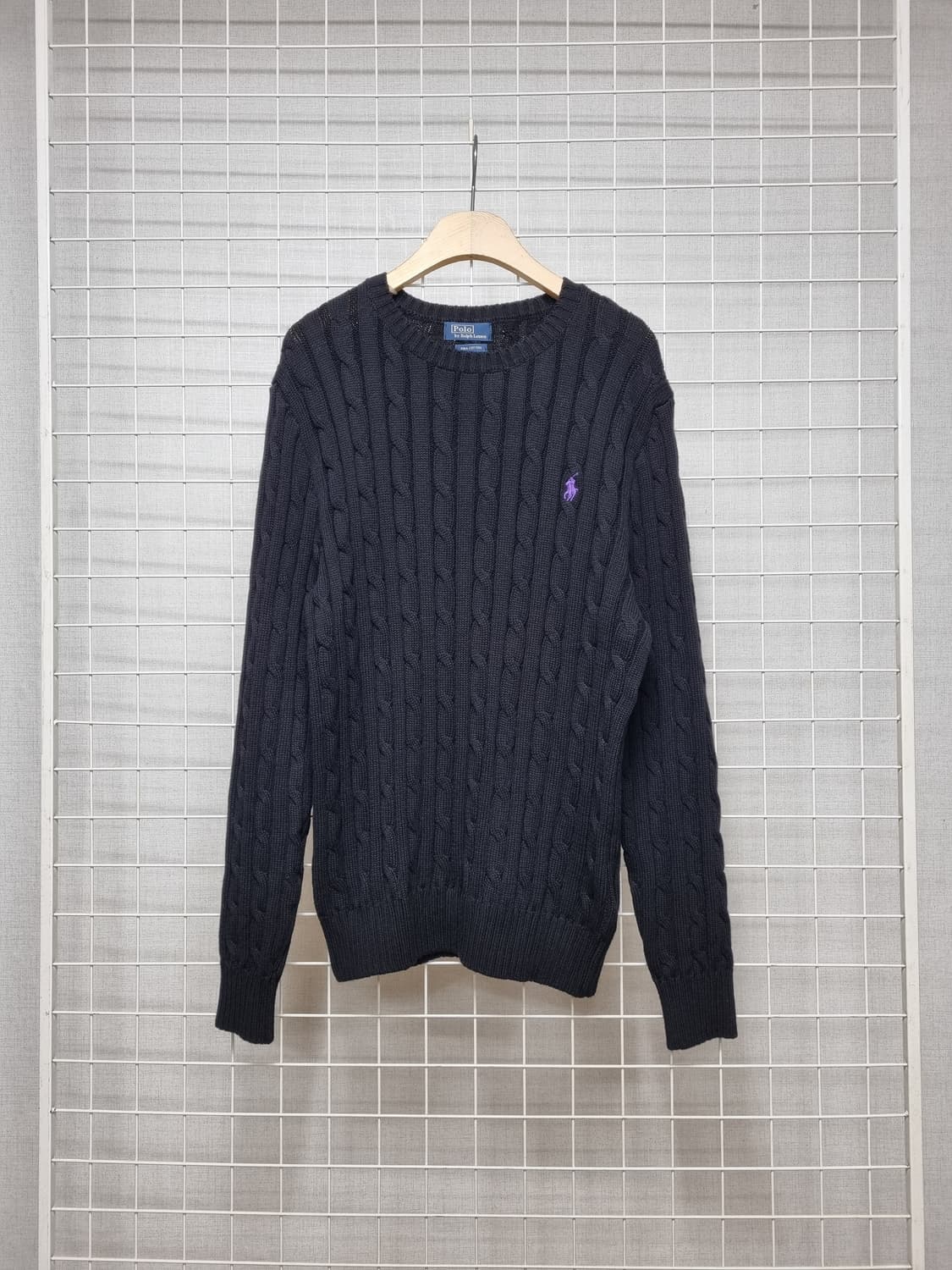 (택포) 폴로 케이블 니트 M(새상품급)블랙 상품이미지1