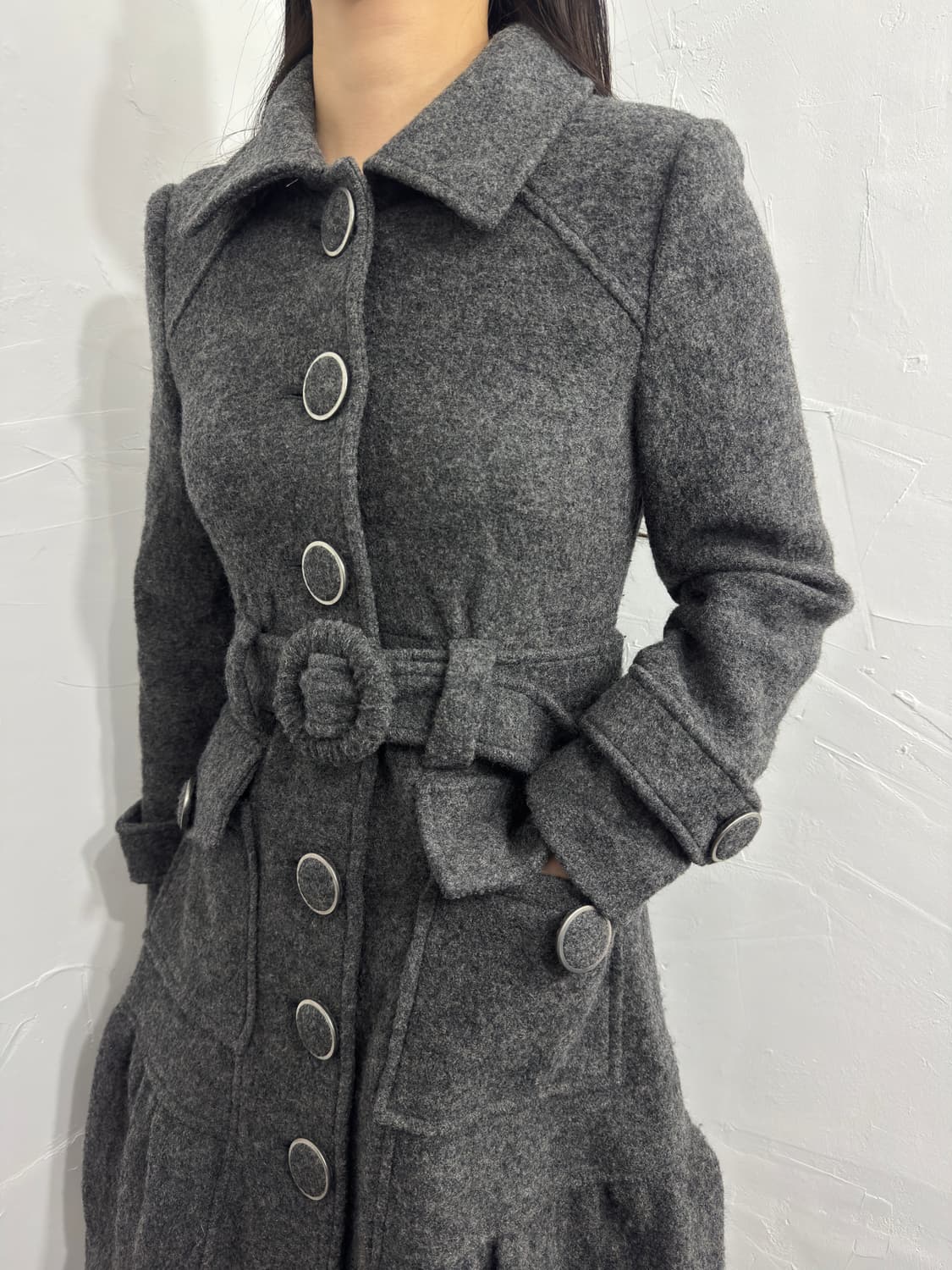 otto gray dress wool coat 상품이미지4