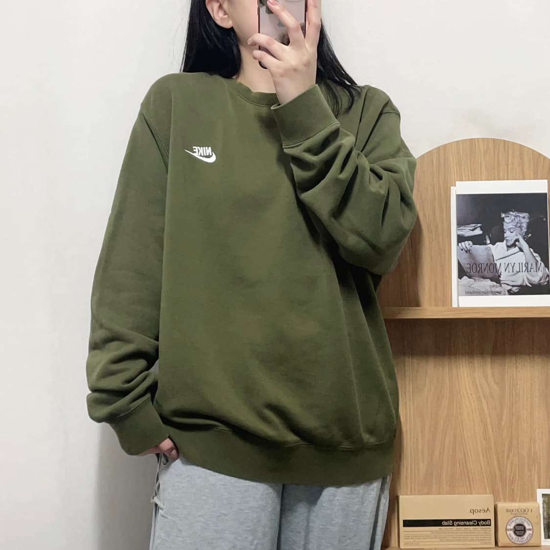 [정품] 나이키 카키 푸츄라 맨투맨 [ XXL ] 상품이미지1