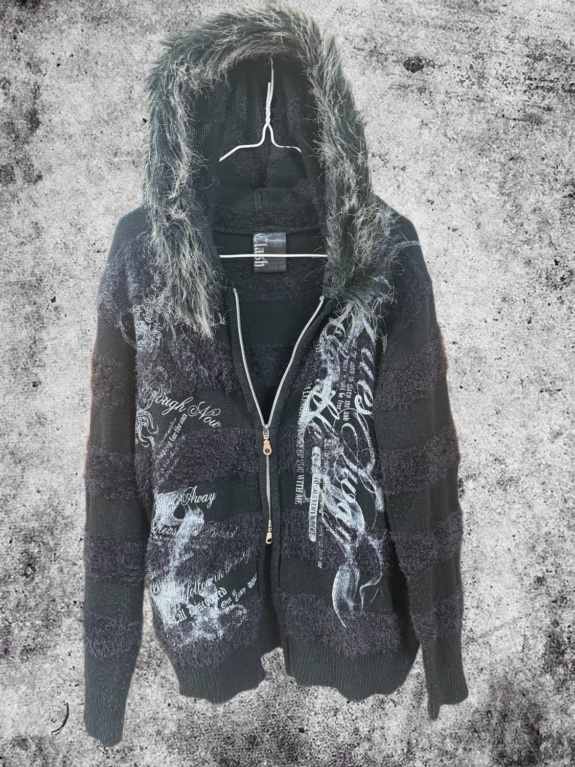 Clash 퍼 가디건 후드집업 상품이미지1