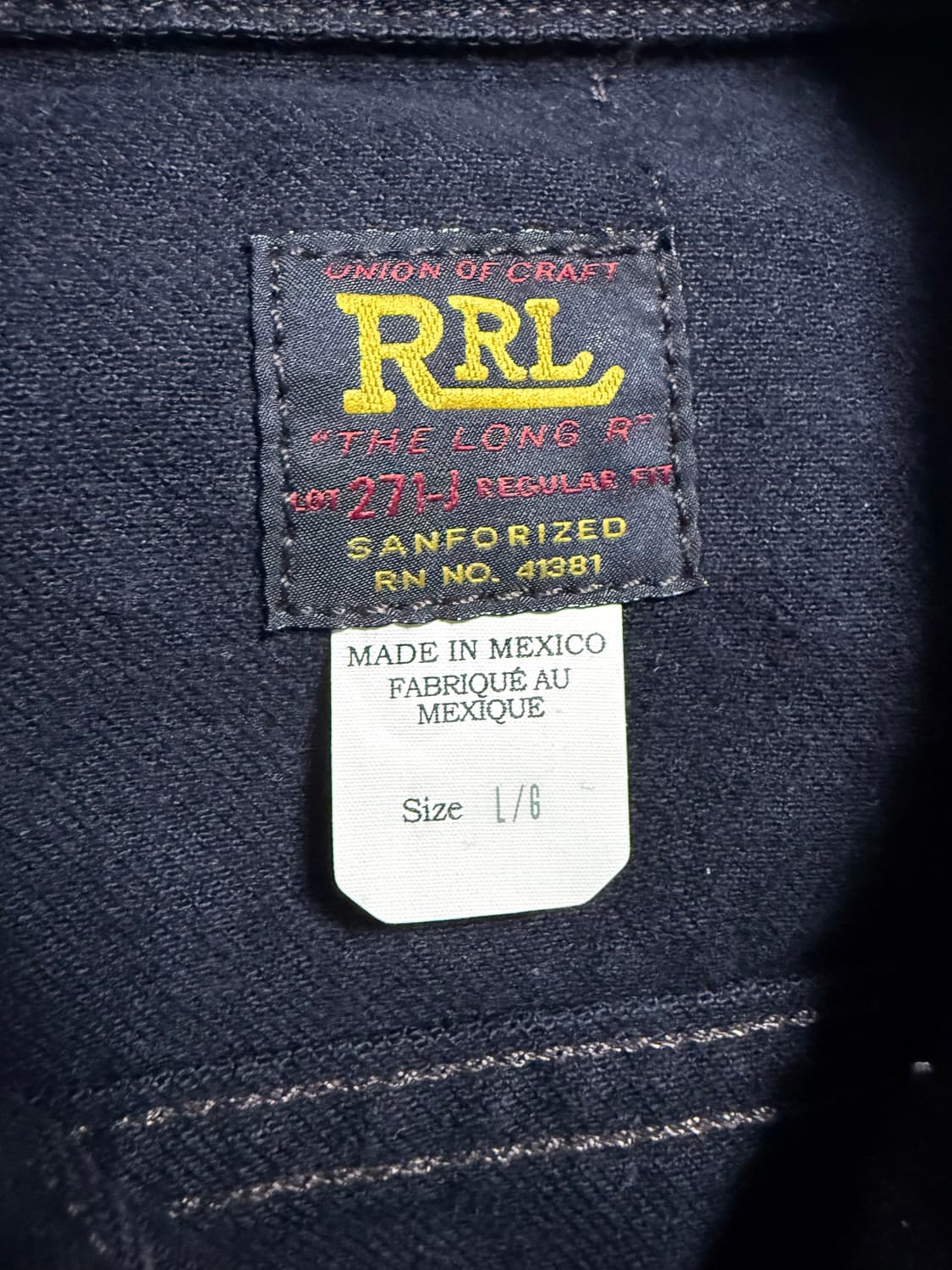 rrl lot271 블랙 L사이즈 상품이미지4