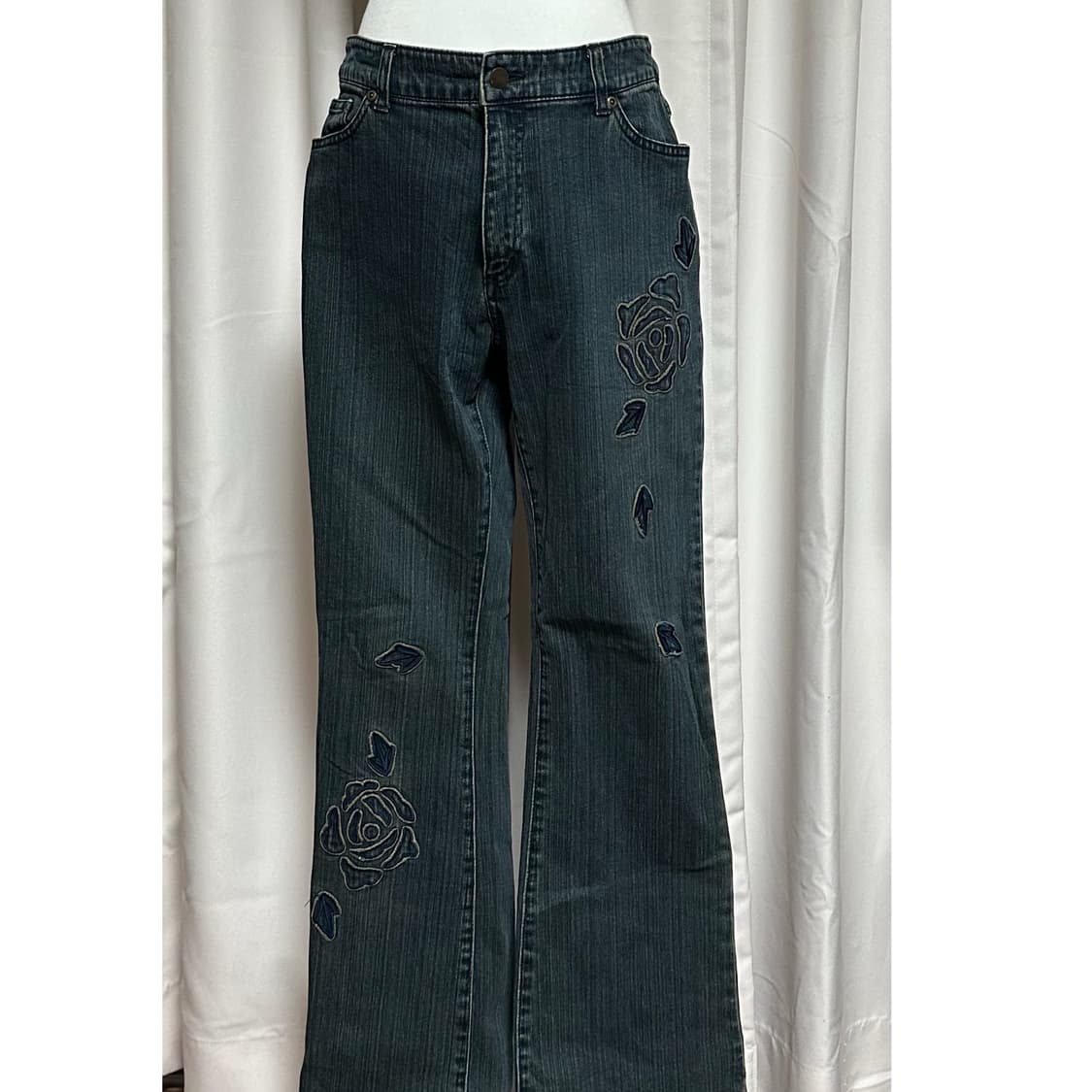 오리엔탈무드 플라워패치 데님 팬츠 상품이미지1