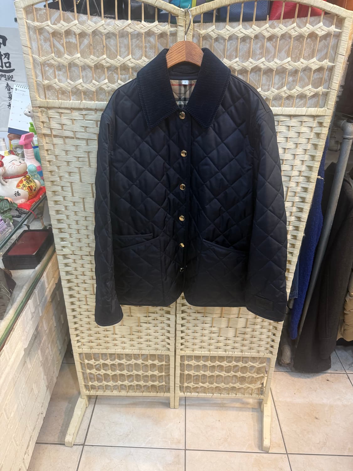 66 정품 버버리 코듀로이 칼라 다이아몬드 퀄팅자켓 팝니다 상품이미지1