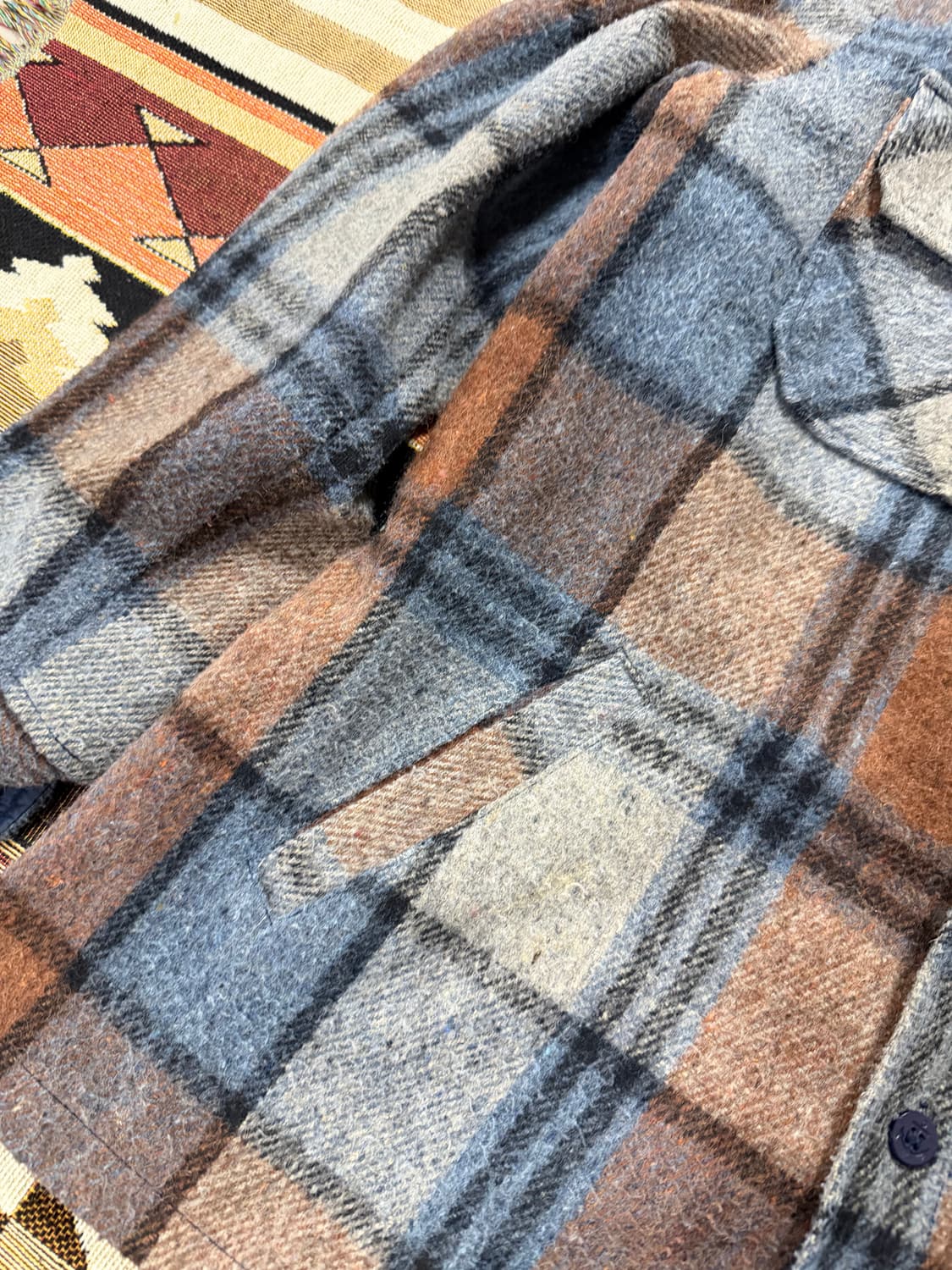 [L~XL] 시어스 Sears 울 체크 셔츠 자켓 상품이미지5