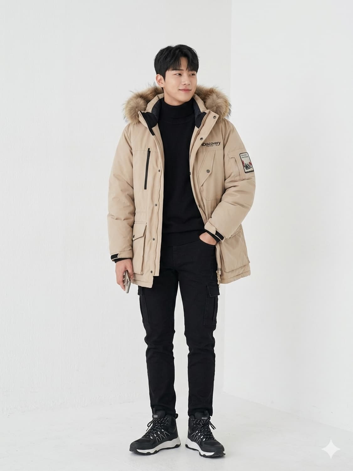 디스커버리 익스페디션 베이지 야상 다운 자켓 상품이미지1