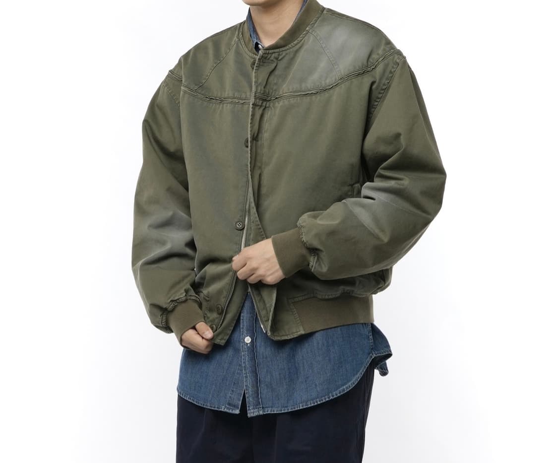 이얼즈어고 워싱 블루종 점퍼 카키 상품이미지1