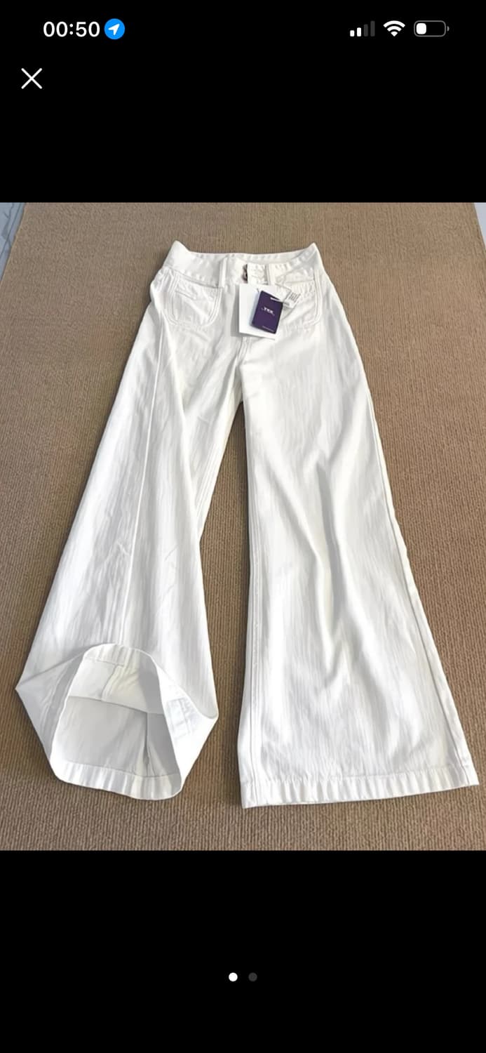 흰색 와이드팬츠 새제품 상품이미지1