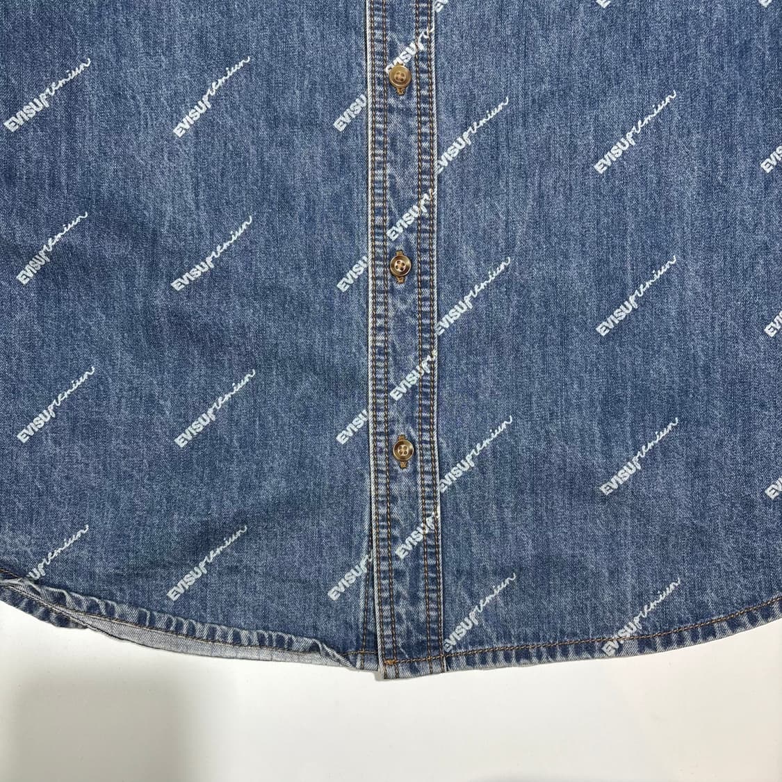 에비수 데님 패턴 셔츠 상품이미지3