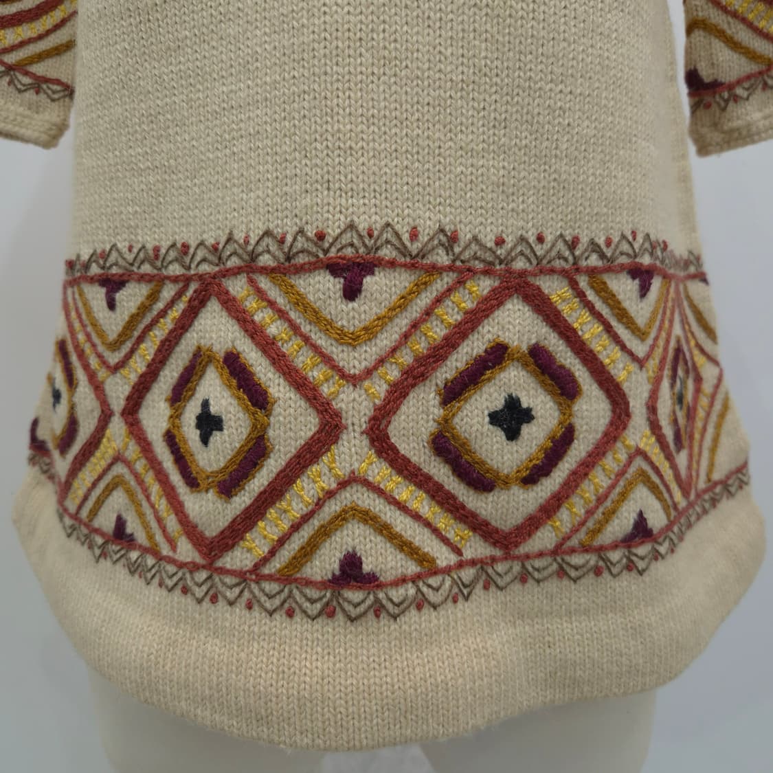 울 100% 포크패턴 에스닉 튜니크 니트 상품이미지6