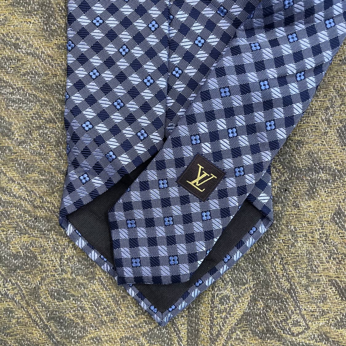 루이비통 플라워 체크 실크 넥타이 하이엔드 명품 타이 상품이미지4