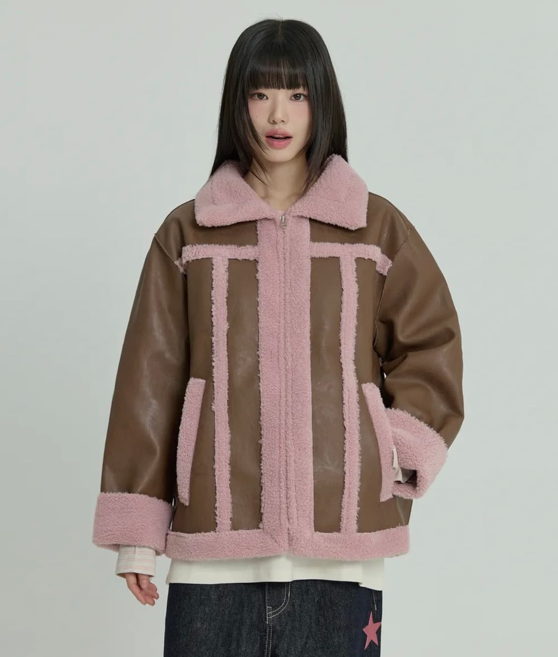 와이케이 아티피셜 레더 무스탕 브라운 2 남녀공용(택제거한 새상품) 상품이미지1