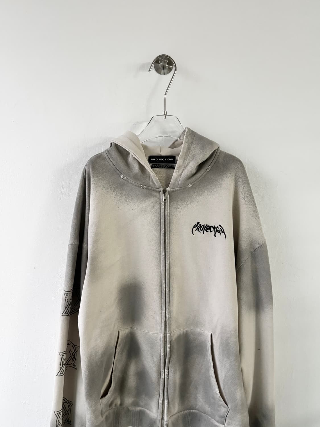 프로젝트 G/R 퓨리어스 로고 아플리케 집 후드 그레이 상품이미지2