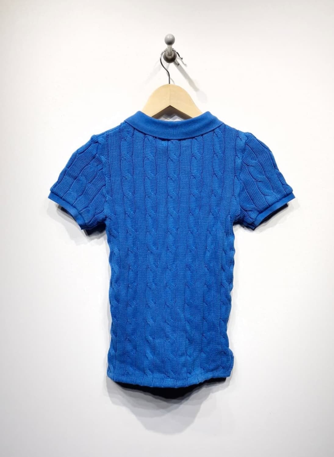 [새상품]폴로랄프로렌 케이블 니트 반팔카라티 블루 상품이미지2