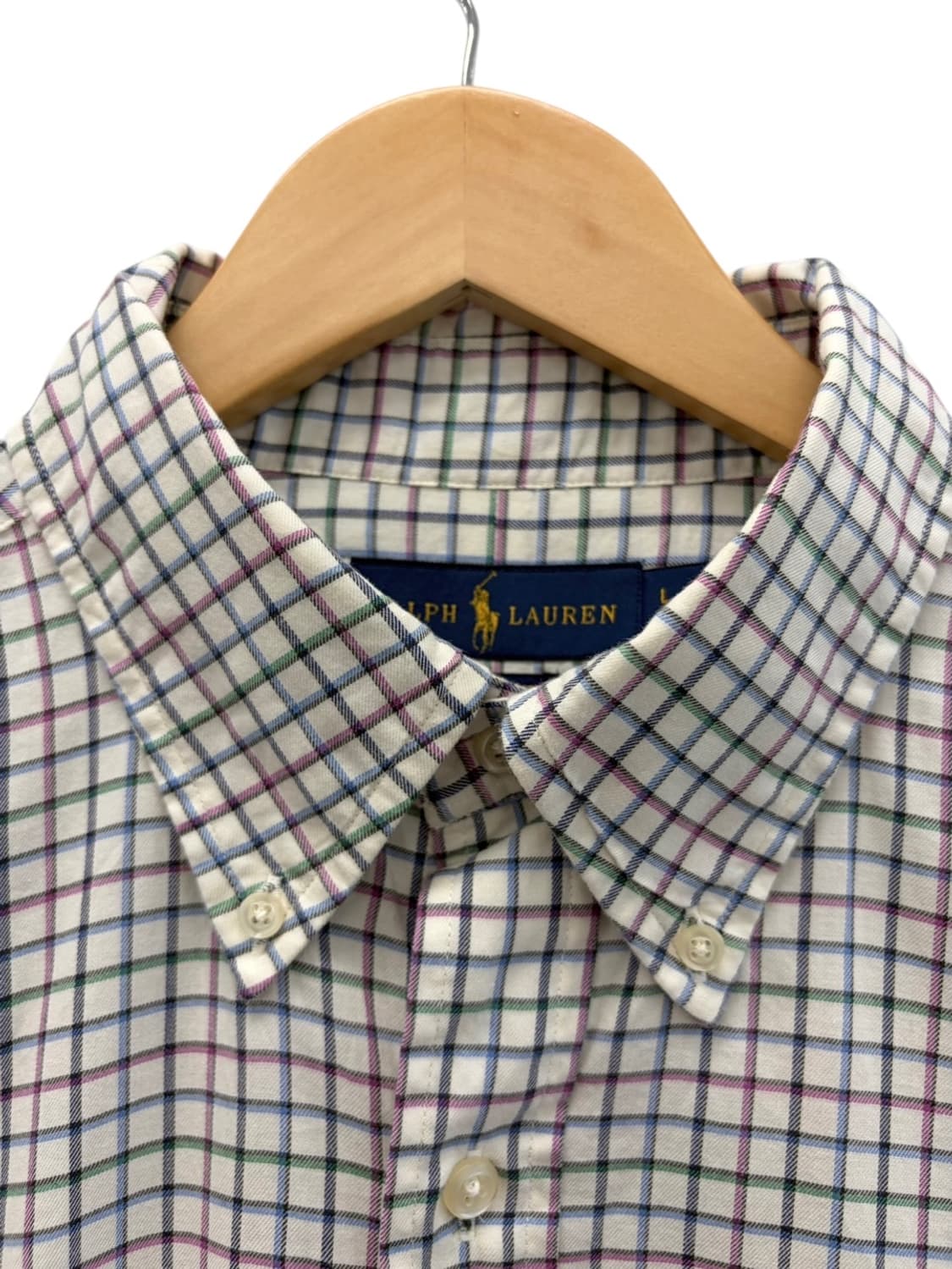 폴로 체크 셔츠 화이트 (L/국내105~110) 상품이미지3