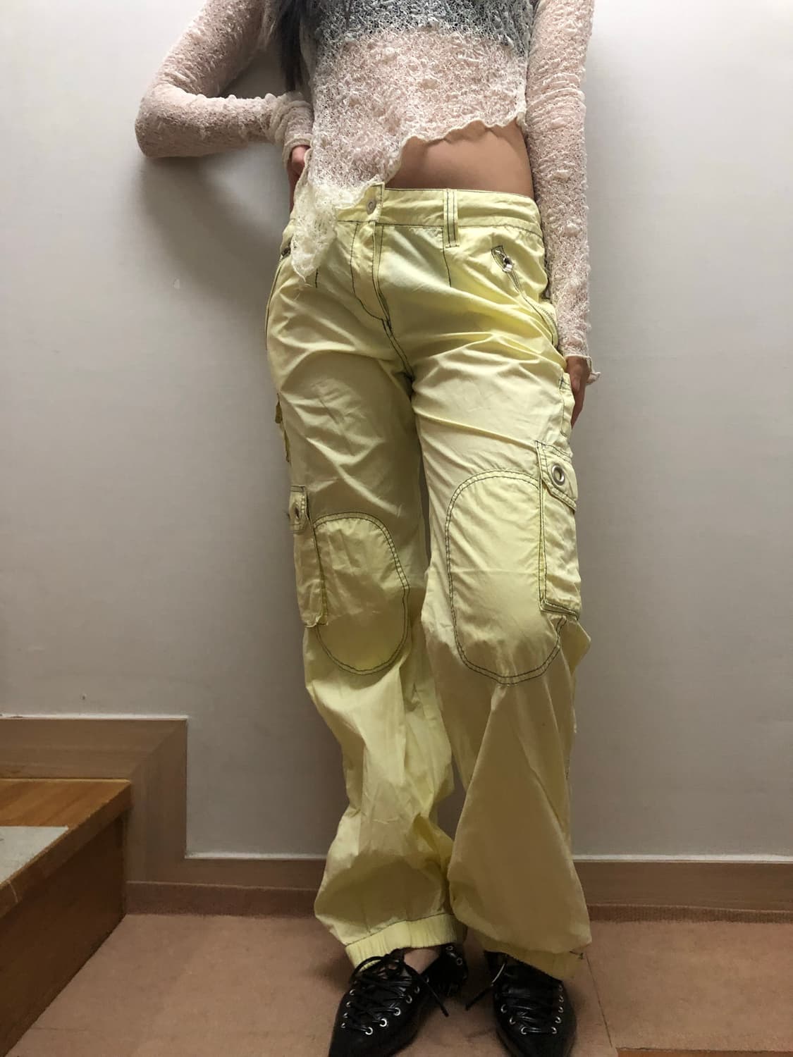 빈티지 옐로우 스티치 디테일 팬츠 상품이미지5