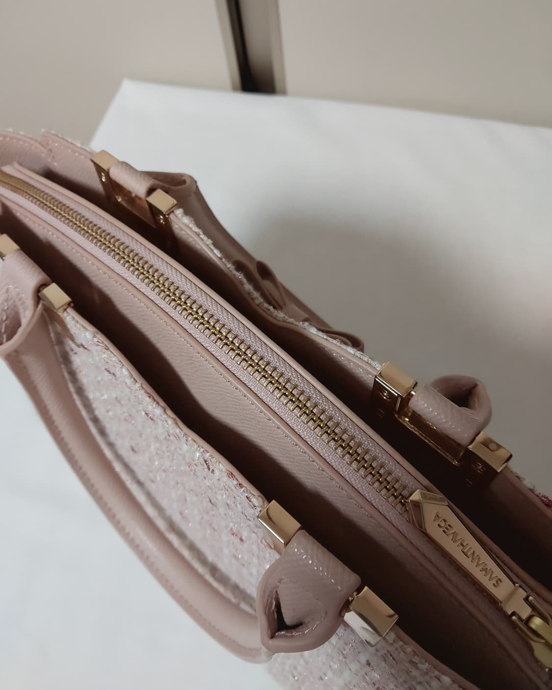 SAMANTHAVEGA 사만사베가 솔리드 리본 트위드 핸드백 가방 상품이미지9