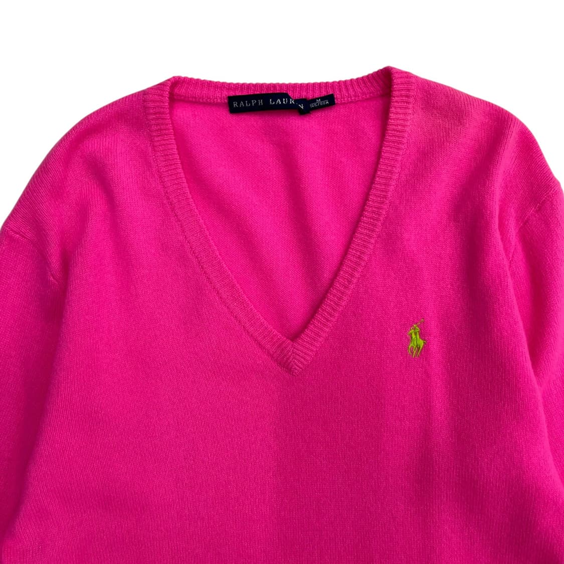 폴로 랄프로렌 라이트그린포니 핑크 브이니트 M 상품이미지4