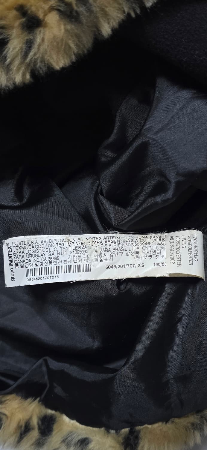 자라 레오파드 후드 퍼 코트 XS 상품이미지3