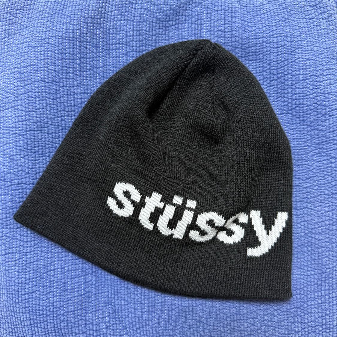 스투시 헬베티카 자카드 비니 블랙 상품이미지2