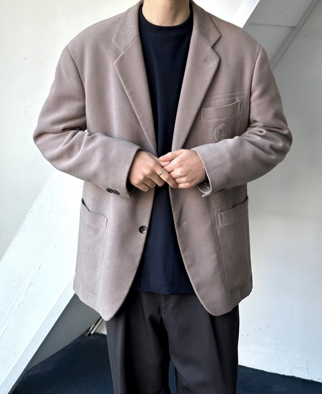 Micro boucle fabric over jacket 상품이미지2