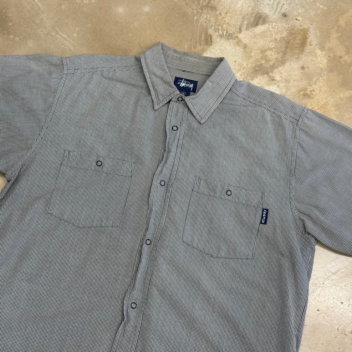 M 스투시 체크 반팔 셔츠 상품이미지1