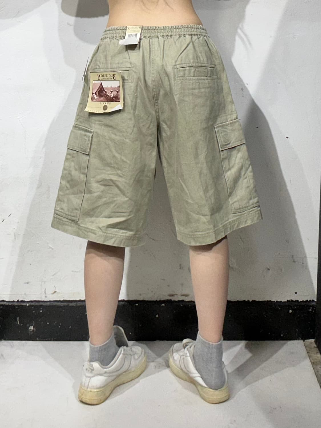90s 버글보이 카키 데드스탁 새상품 카고 버뮤다 바지 힙합 하프 팬츠 상품이미지3