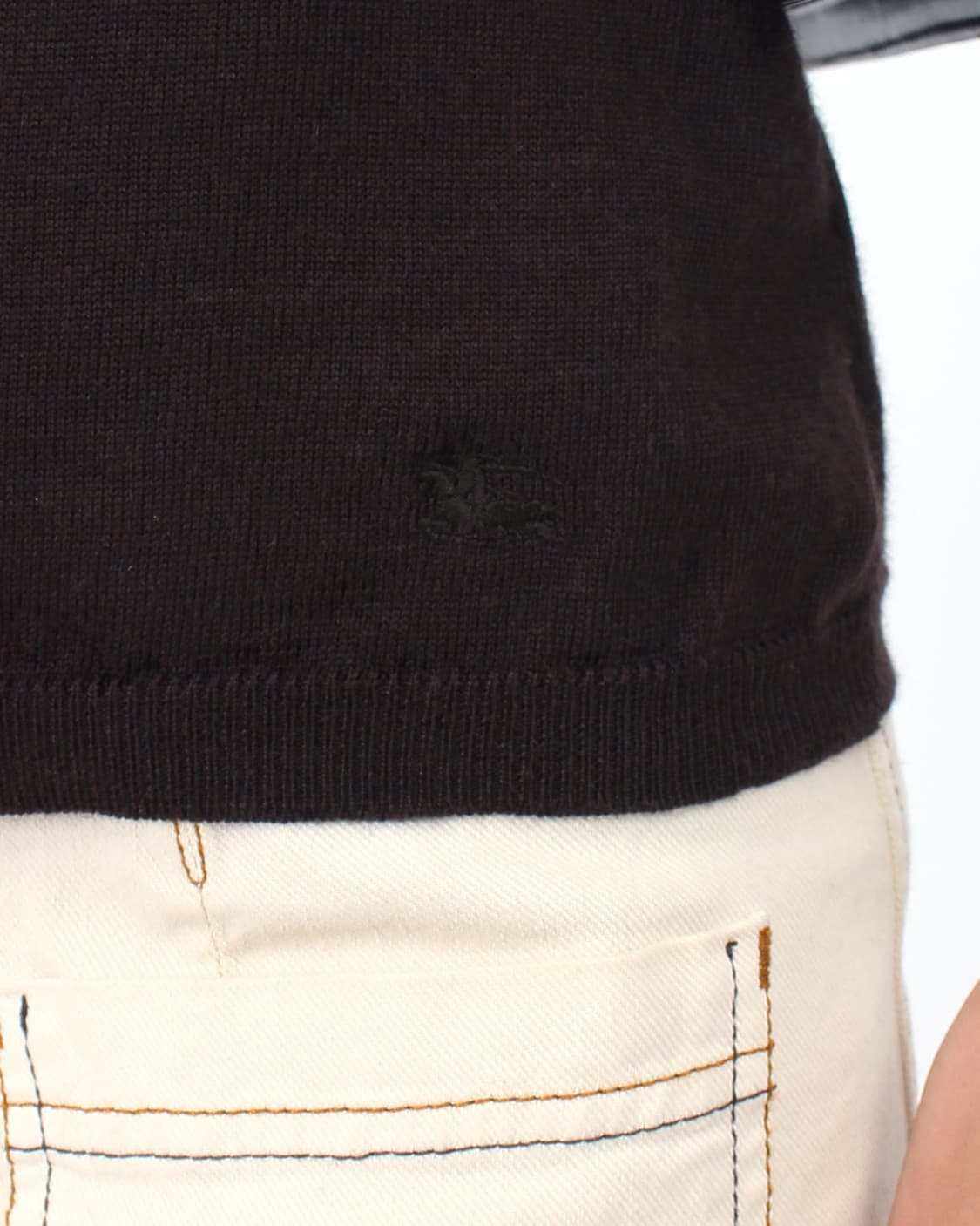 버버리 빈티지 울 로고 니트 반팔 티셔츠 상품이미지2