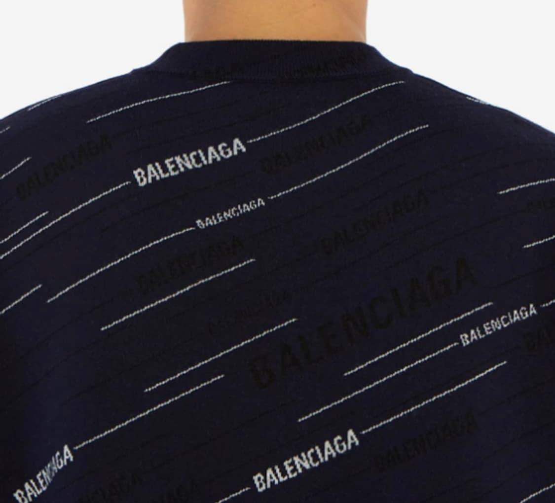 [정품] 발렌시아가 멀티로고 니트 네이비 XS 상품이미지3