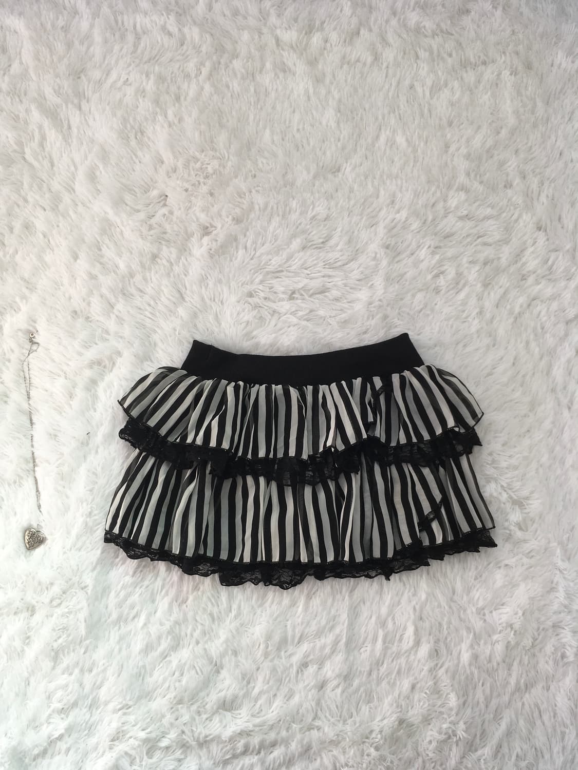 일본빈티지 스트라이프 레이스 큐롯 캉캉스커트 상품이미지1