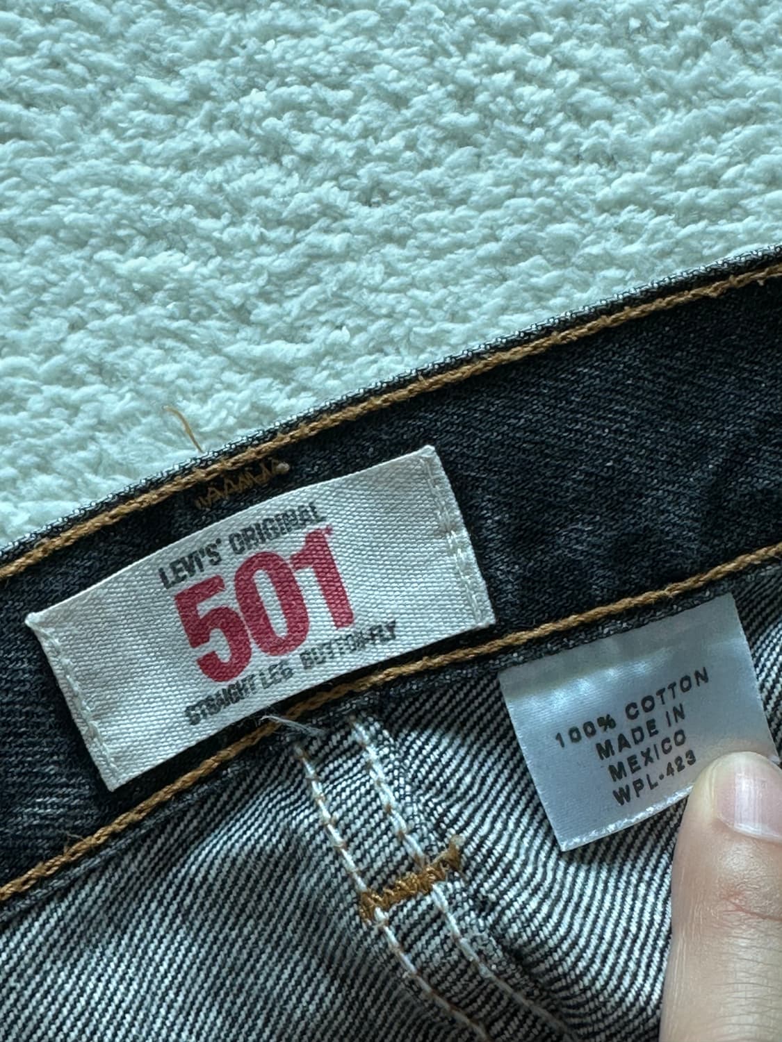 00‘s 리바이스 501 흑청그레이 데님팬츠 멕시코 상품이미지8