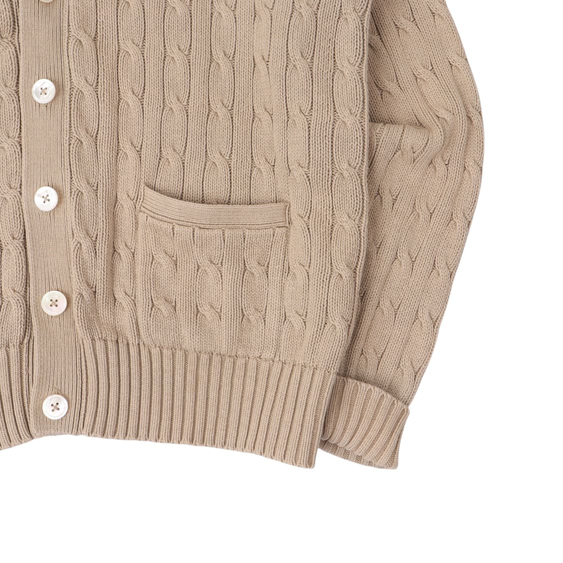 90s 폴로 랄프로렌 베이지 케이블 니트 가디건 상품이미지4