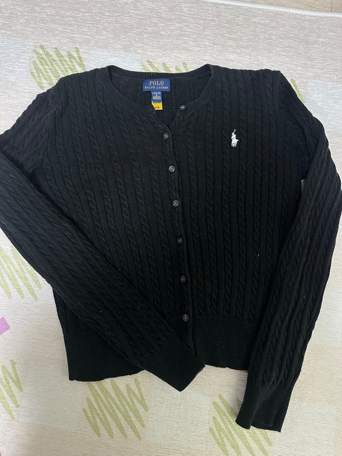 폴로랄프로렌 베이직 가디건 걸즈 블랙 L (12-14)  상품이미지1