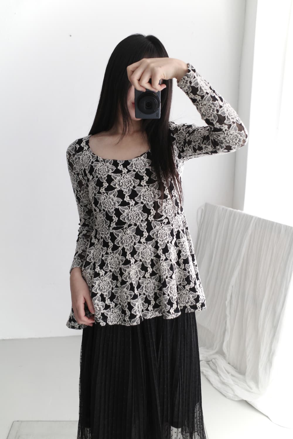 flower flared long sleeve  상품이미지5