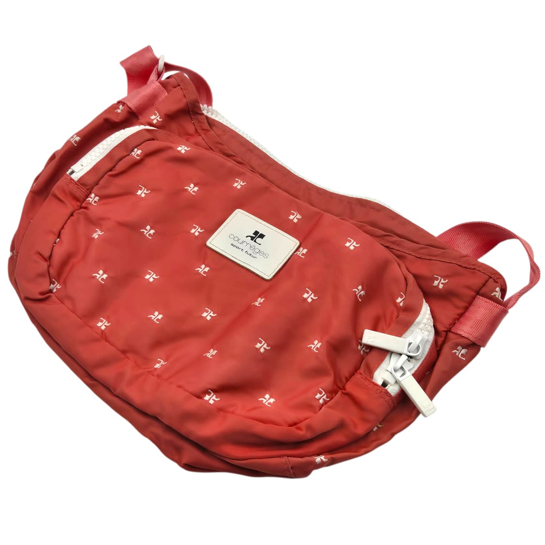 90s 프랑스 꾸레쥬 핑크 스포티 크로스&숄더백 상품이미지4