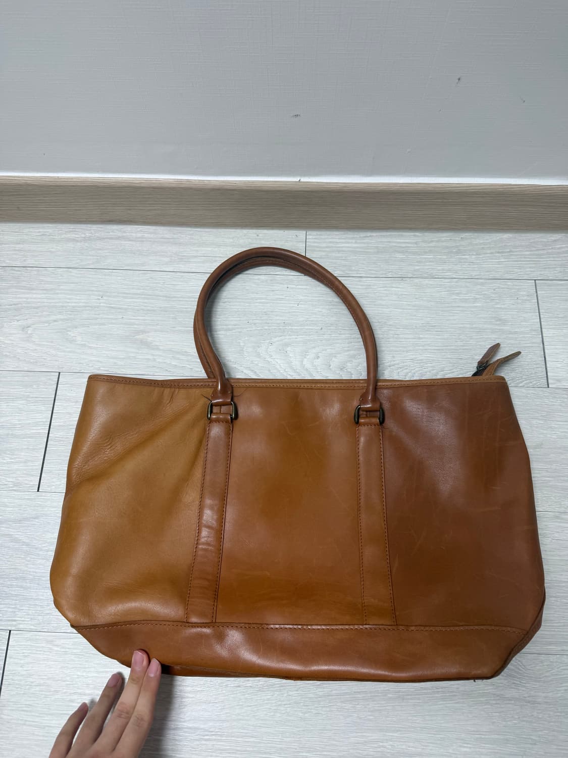 (OS)LLBEAN 엘엘빈 레더 라지 토트백 브라운 상품이미지2