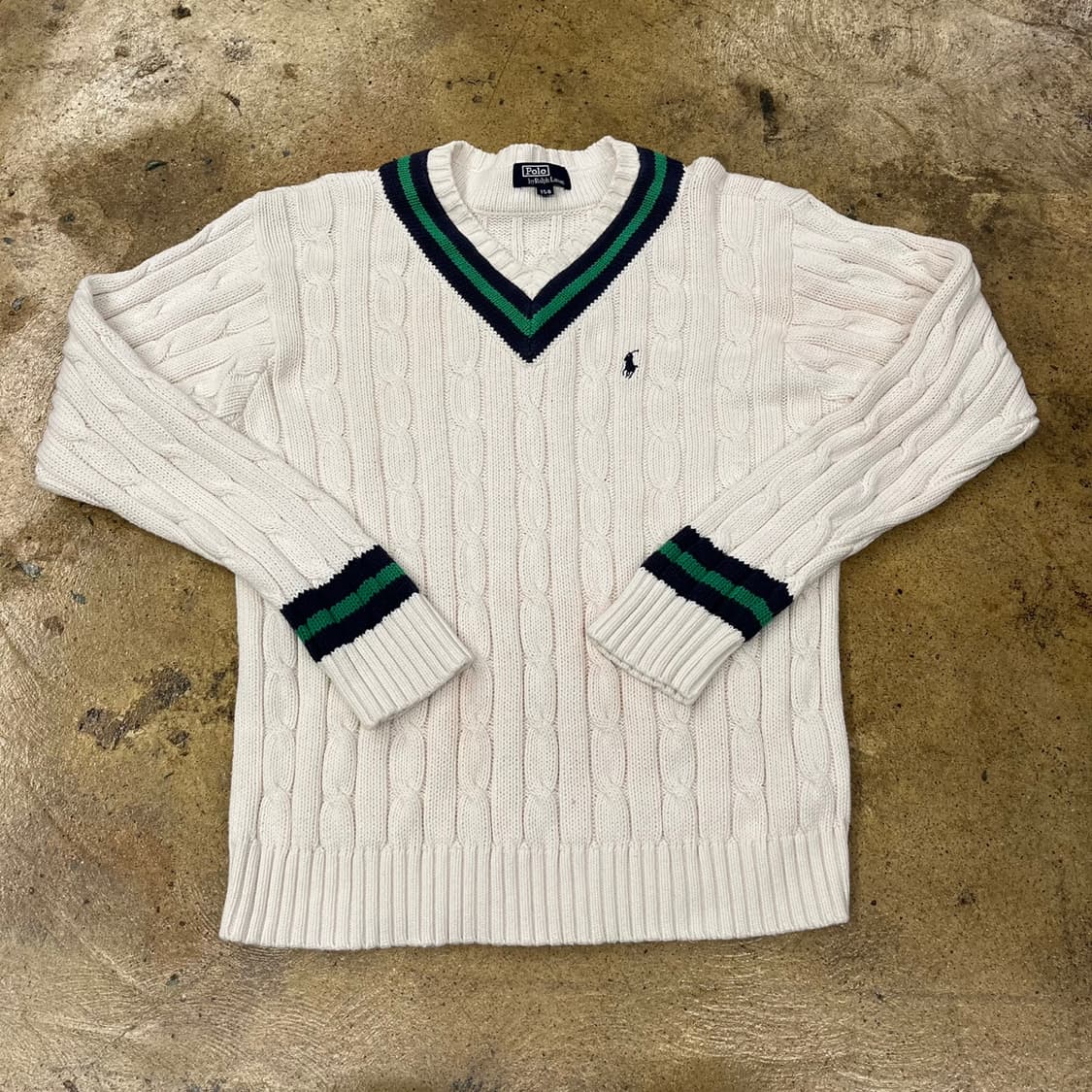 폴로 랄프로렌 브이넥 꽈배기 니트 150 상품이미지2