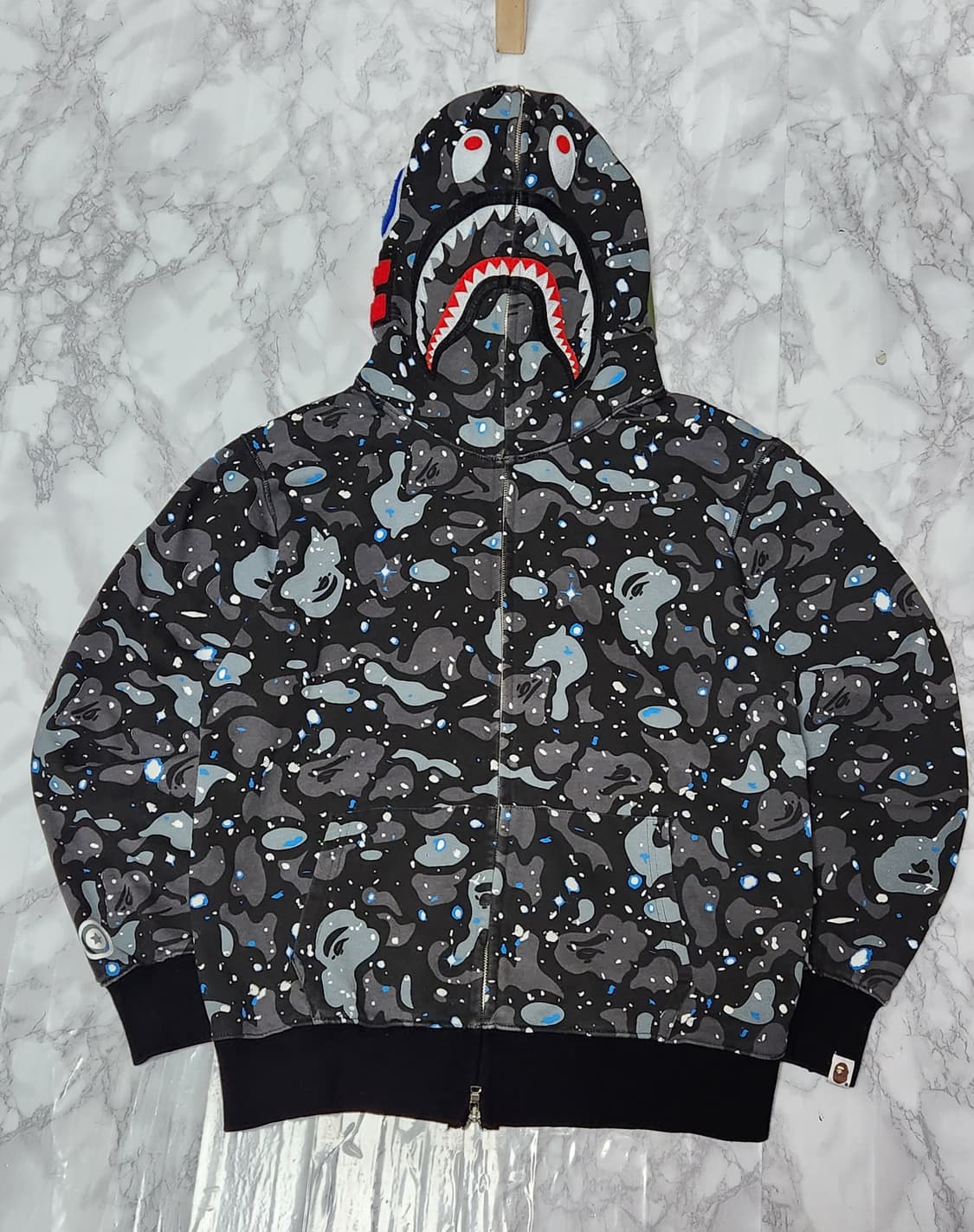 [L]베이프 스페이스 카모 샤크 후드집업 자켓 상품이미지2