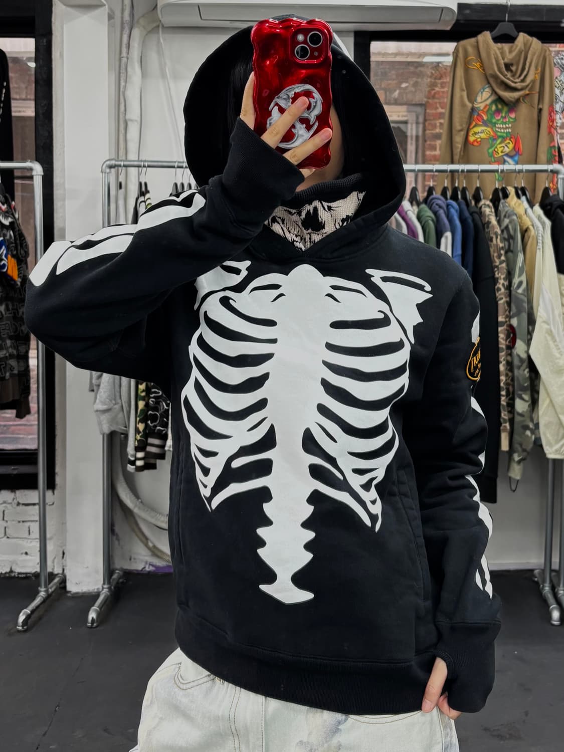 밴슨 레더 본 후드티 상품이미지1