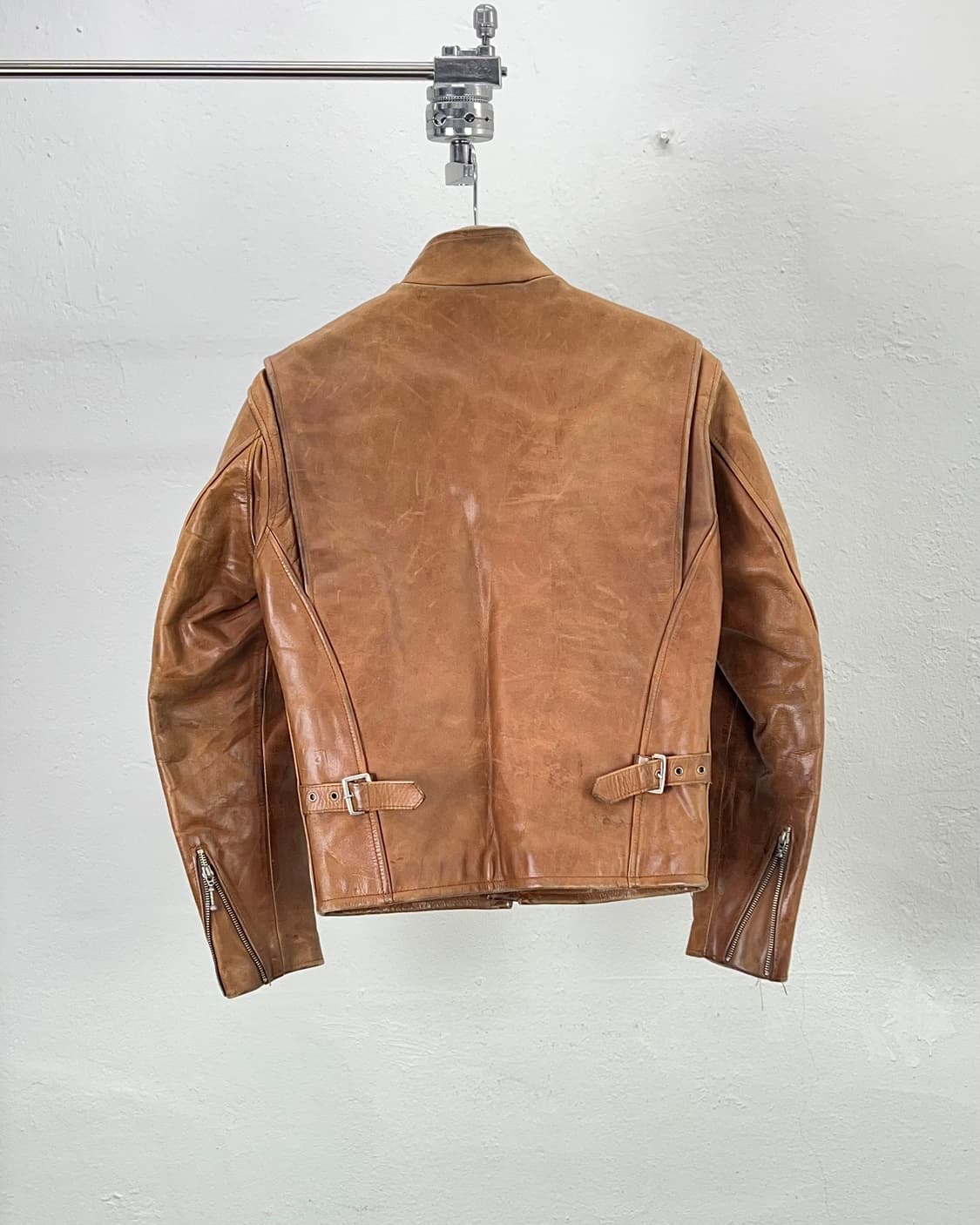 인디언 모터사이클 탠 카우레더 퀼팅 싱글 라이더 자켓 상품이미지6